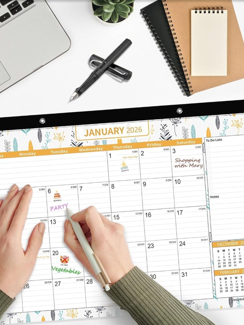 Desk Calendar 2026-2027, Large Monthly Desk Calendar 2026 Jan.2026 to Jun.2027 1 - Picture 2 of 8